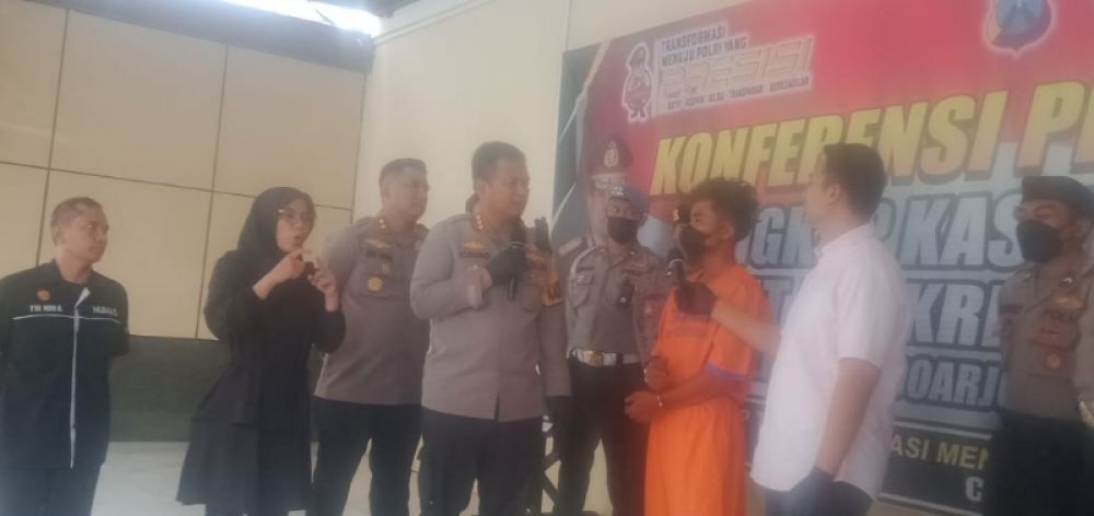 Kapolresta Sidoarjo gelar rilis kasus pembunuhan di Krembung. (Ist) 