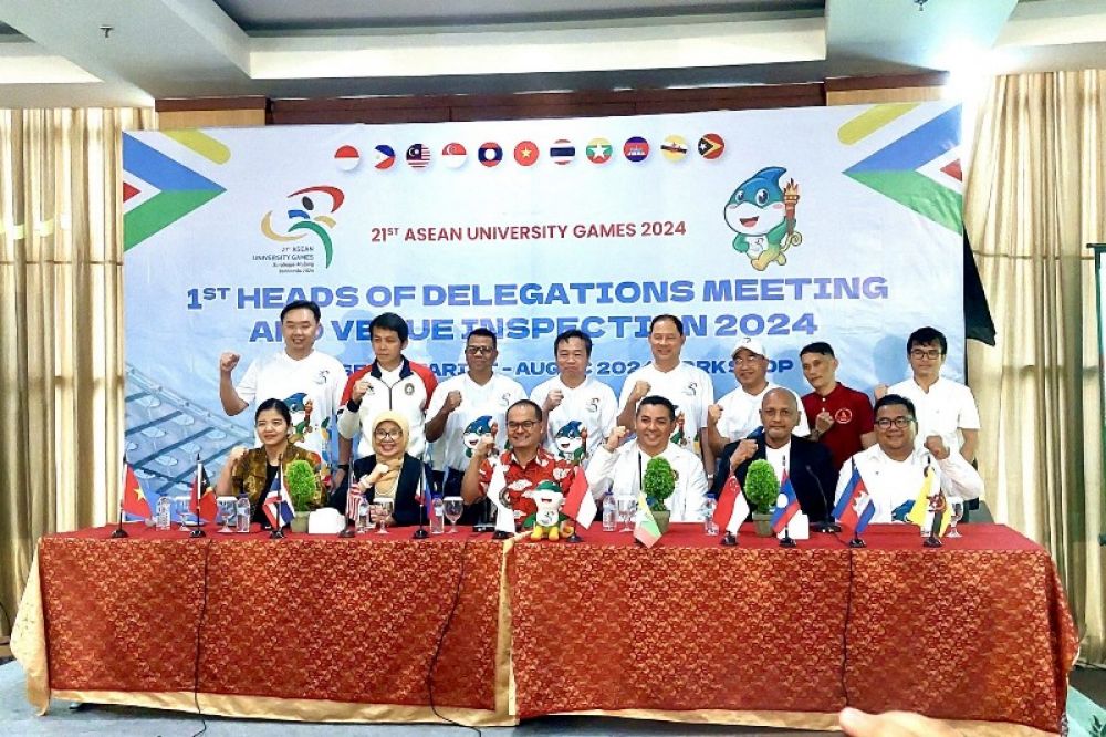 Perwakilan peserta Head of Delegation Meeting AUG 2024, di Student Center, Unesa Lidah Kulon Surabaya. (Ist) 